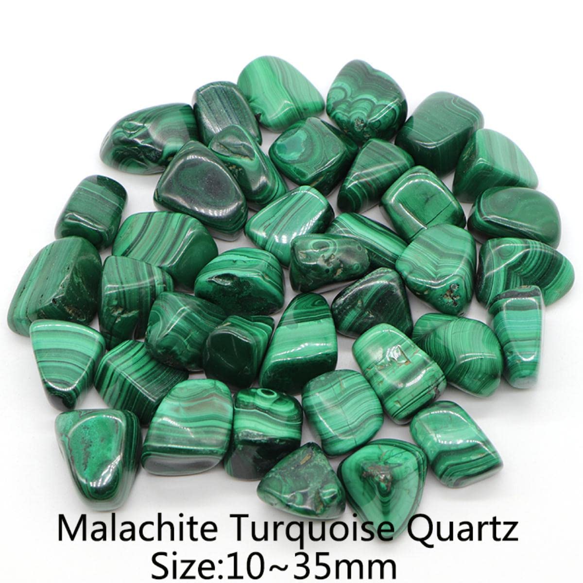 Natürlicher Malachit Türkis Quarz Kristalle und Heilsteine Trommelsteine Bulk Mineral Exemplar Edelsteine Home Aquarium Dekoration Malachit Quarz, 100 g