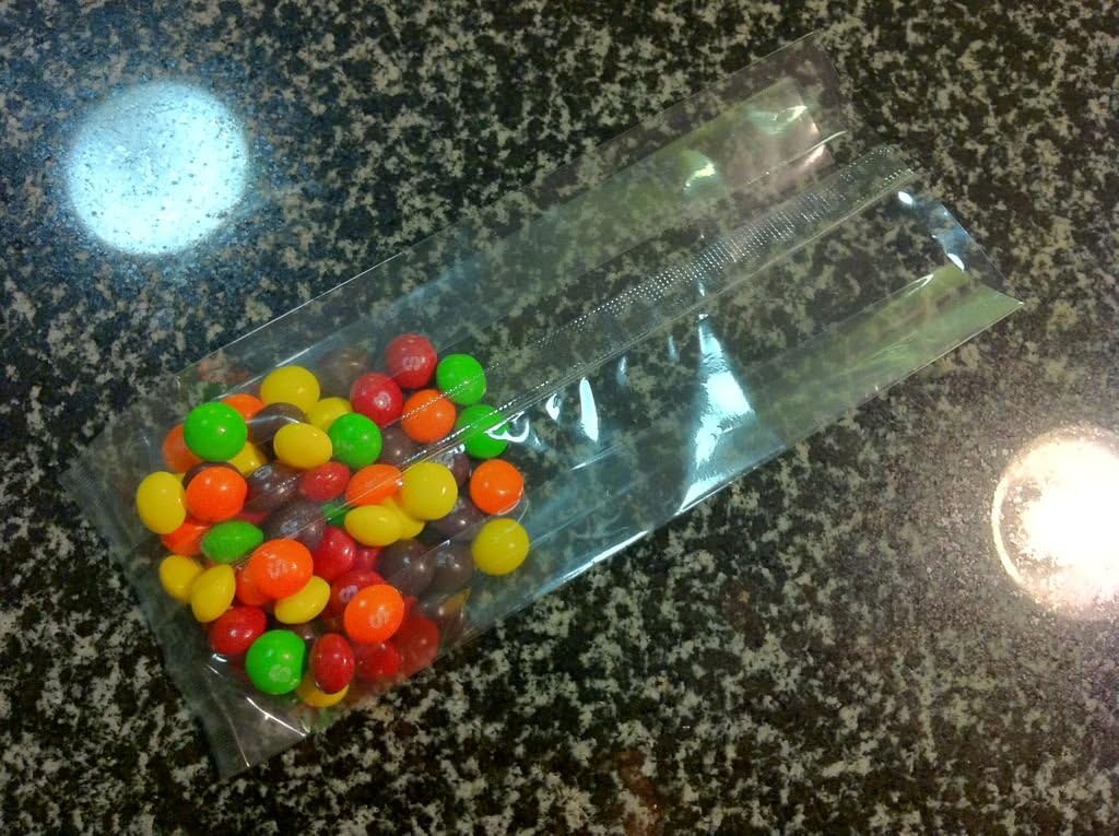 UNIQUEPACKING 100 Pcs 4x2x10 Clear Side Gusseted Cello Cellophane Bags Good for Candy Cookie Bakery