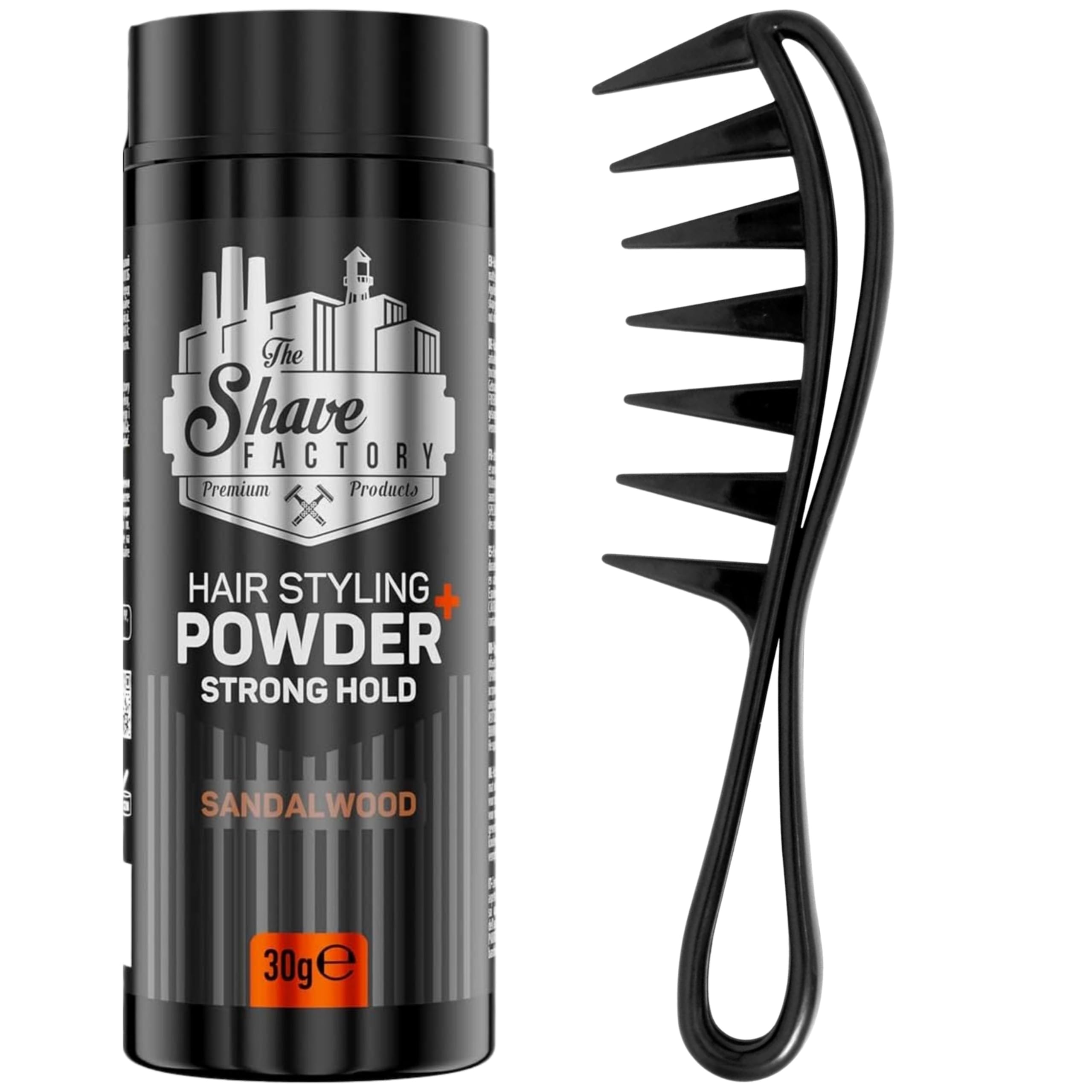 the shave factory Hair Styling Powder - Mattifying and Volumizing Powder with comb types suitable for all areas