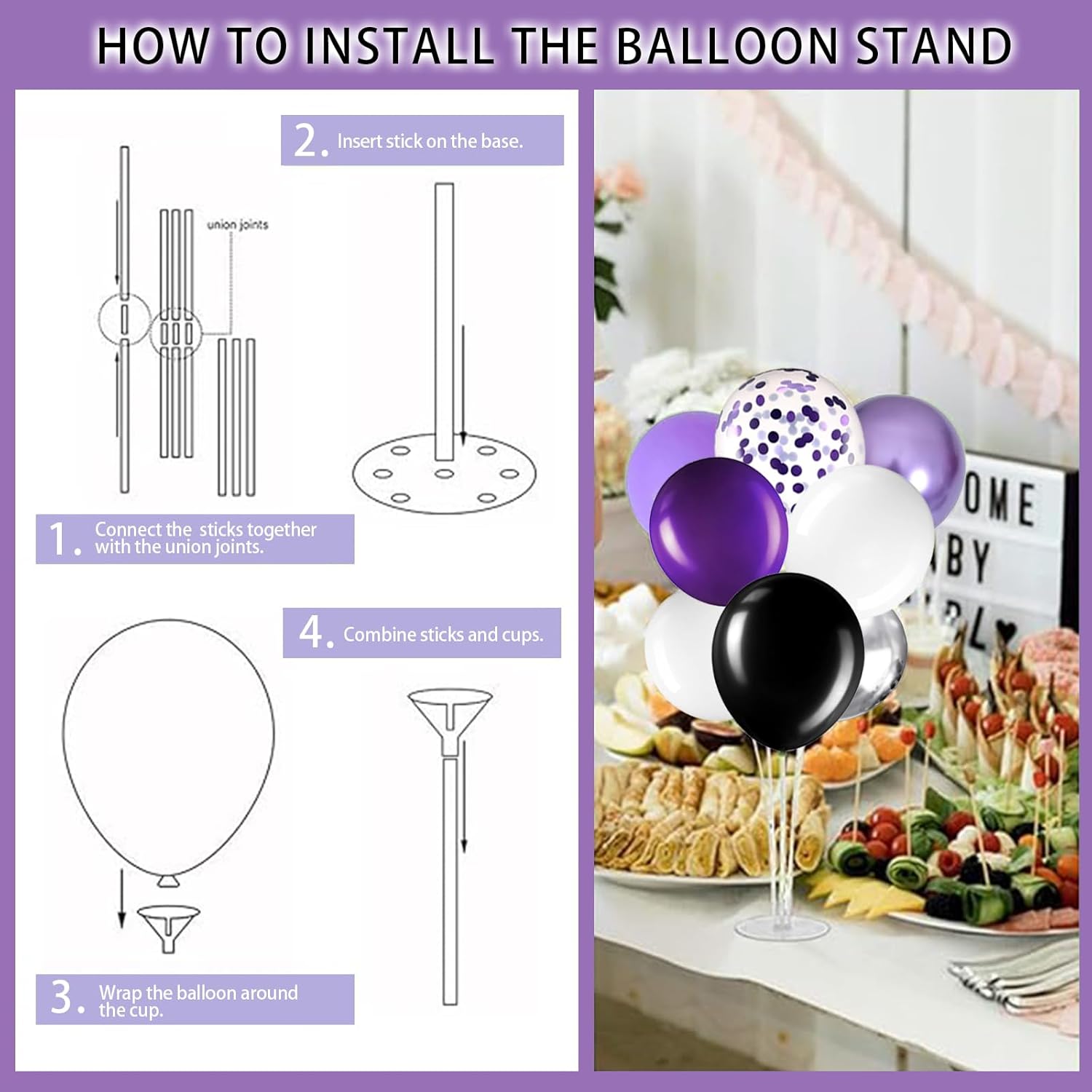 240Pcs Birthday Decorations for Women Girls, Purple Silver Black Party Decorations, Happy Birthday Supplies - Butterfly, Hanging Swirl, Sash, Tiara, Banner, Balloon, Tableware For 16 Guests