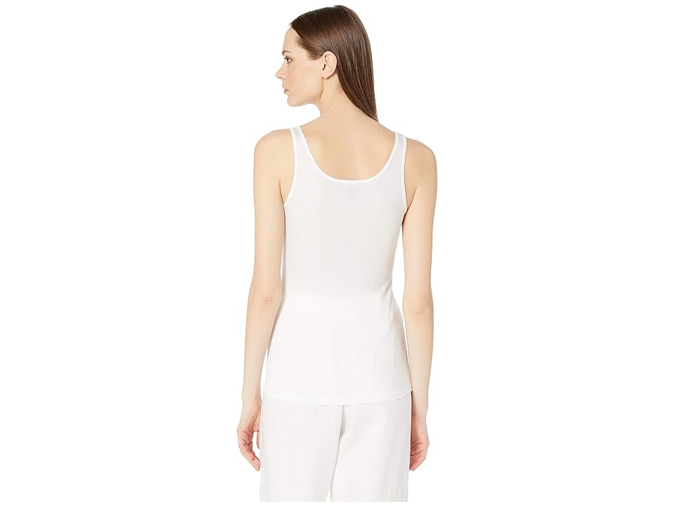 

Eileen Fisher Scoop Neck Long Slim Cami (White) Women's Clothing