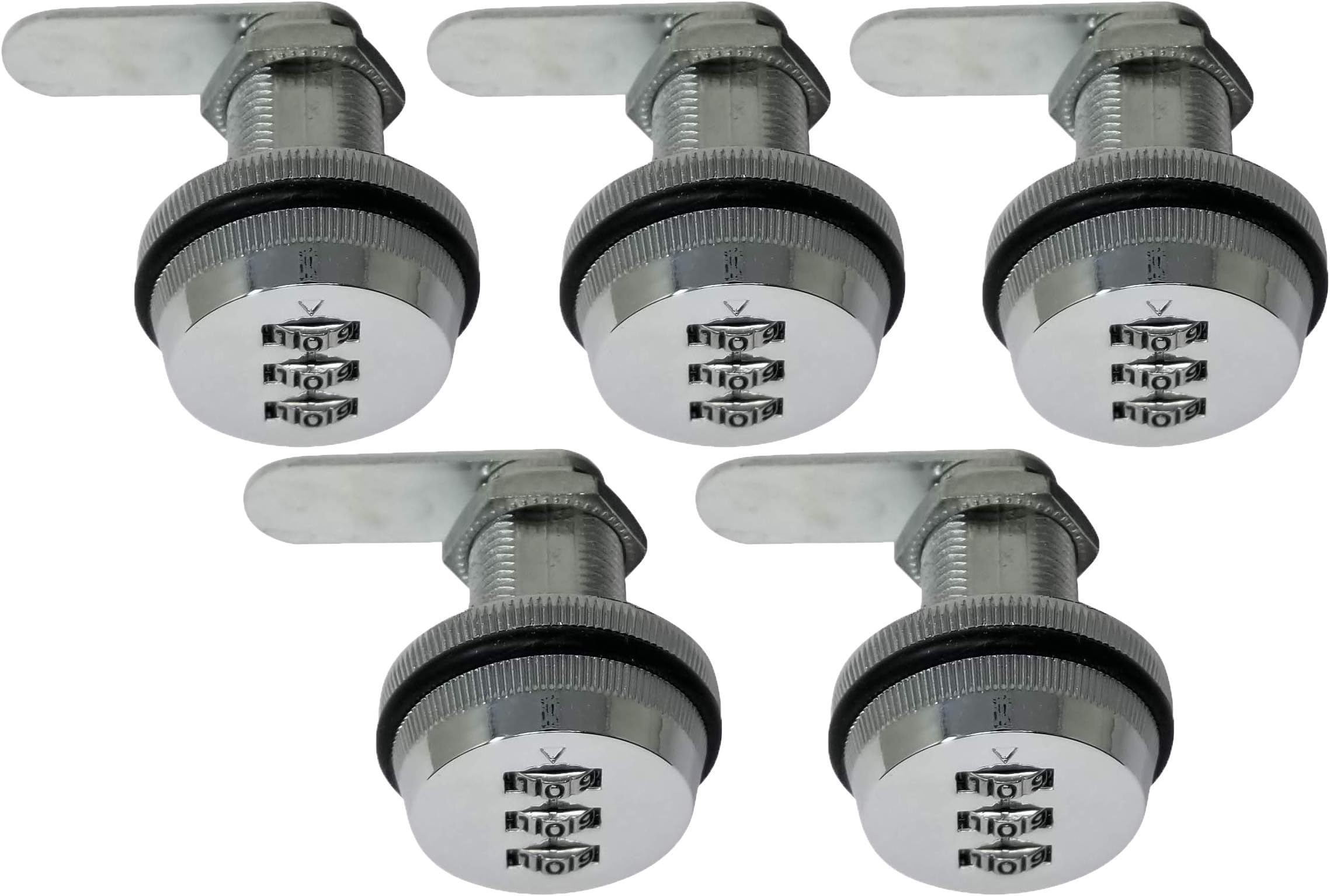 Admiral LocksCombination Cam Lock (1-1/8 Inch, Silver Pack of 5)