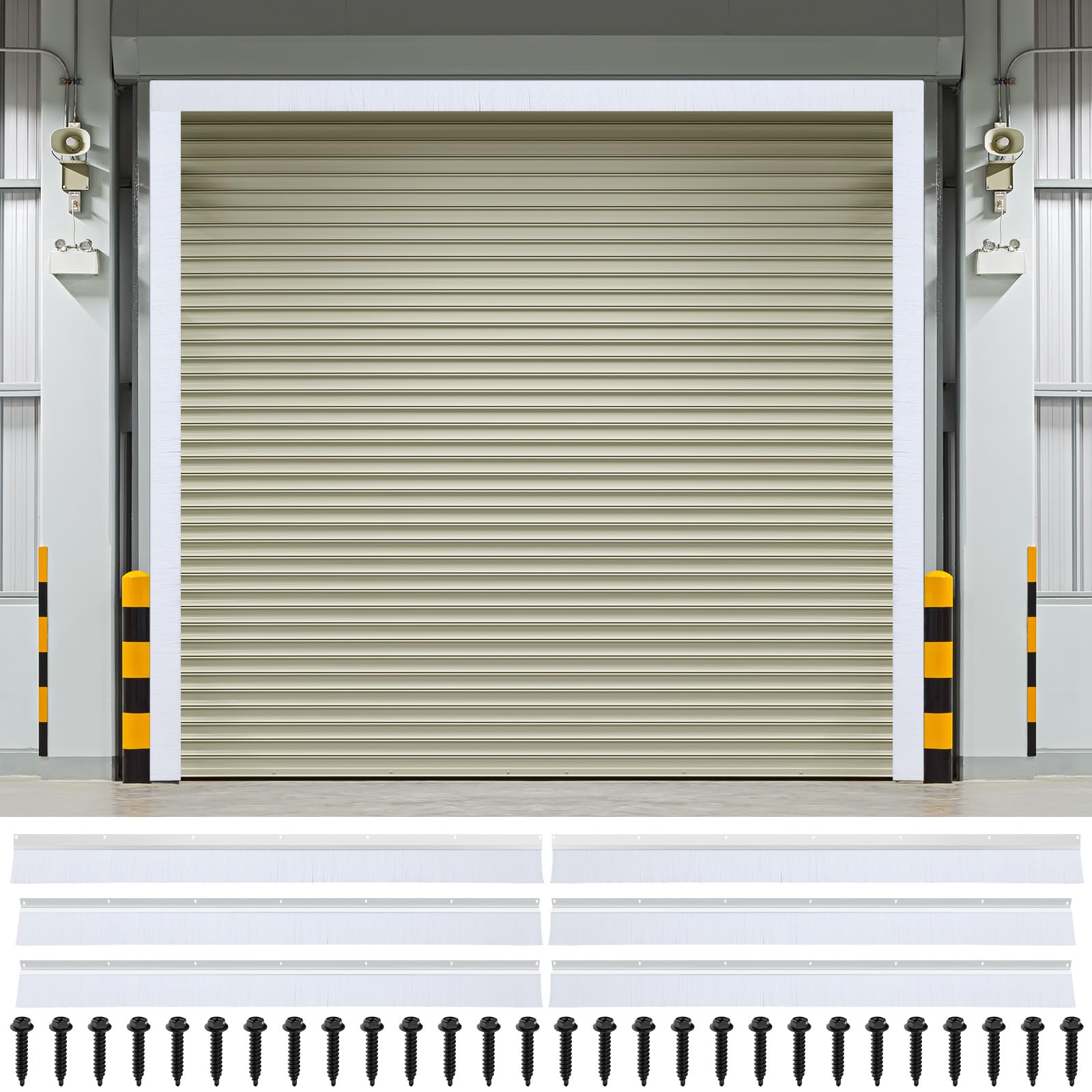 DoubleFill 10 x 10 ft Garage Door Brush Seal Kit, White