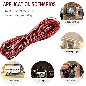 LEADTOPS 20M 22AWG 65.5FT Extension Wire Tinned Copper 2