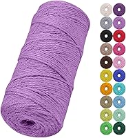 Vista 32 de Cuerda de yute natural de 0.079 pulgadas y 328 pies para manualidades, cuerda de yute de colores de 3 capas para envoltura de regalos, jardinería