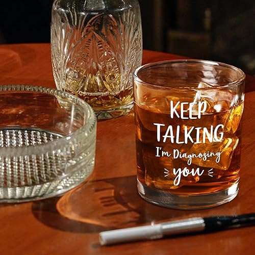 Miniatura 2 de Futtumy Vaso de whisky divertido  Keep Talking I'm Diagnosing You, divertidos regalos de Navidad de cumpleaños de elefante blanco, regalos novedosos