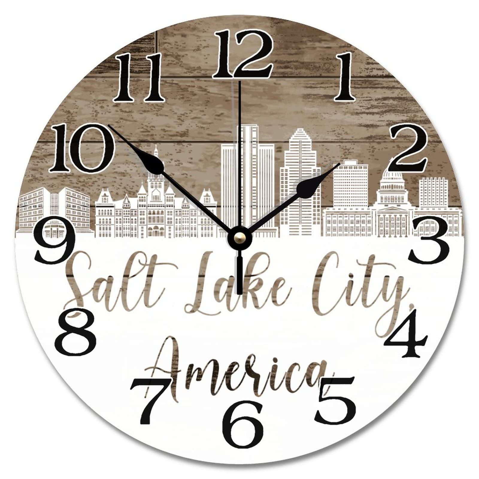 Horloge murale ronde et silencieuse pour chambre et bureau