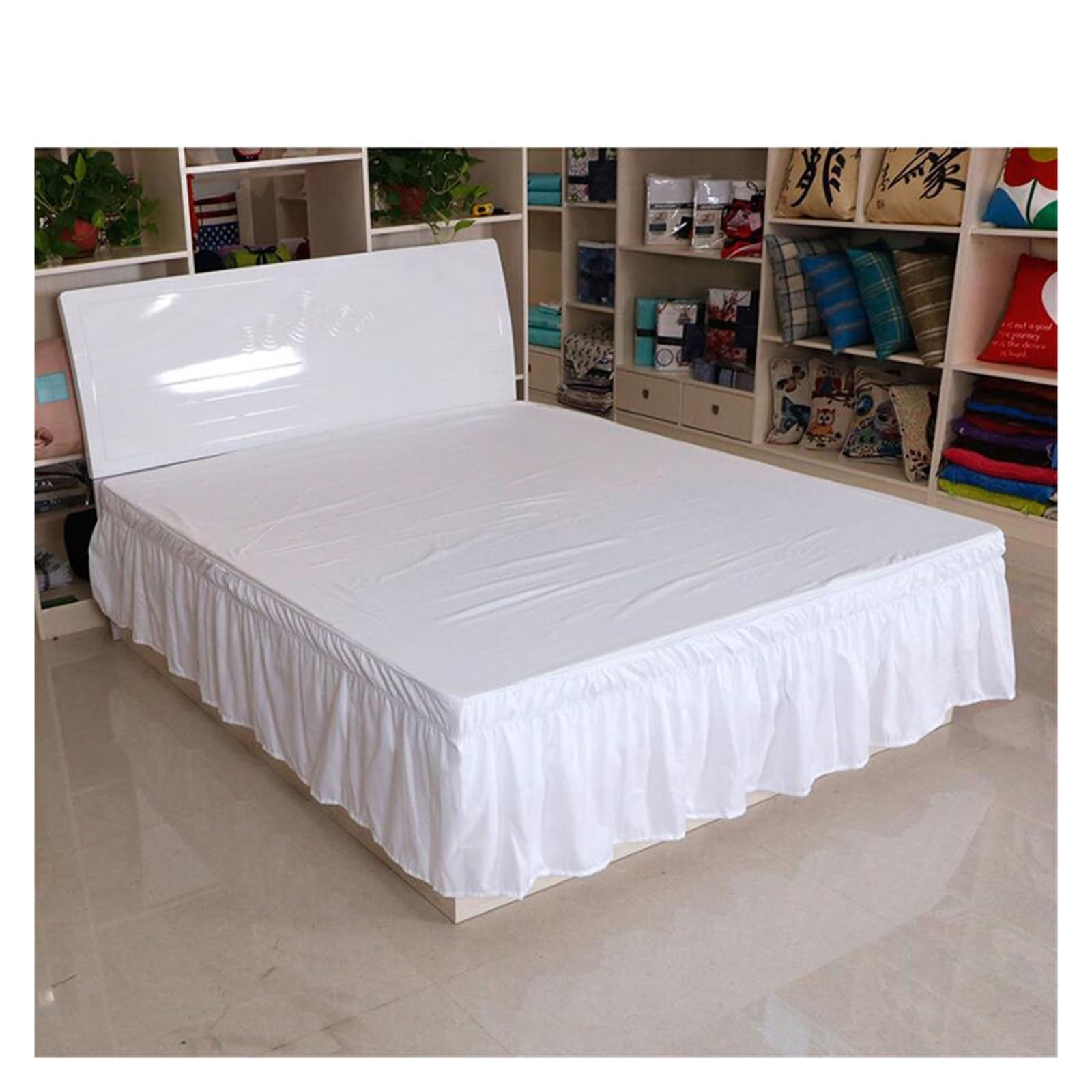 Bedrok thuis beddengoed bedrok elastisch laken bed rok bedhoes zonder oppervlak Couvre hotel bed cover bed beschermer (kleur: roos, maat: 120 x 200 x 40 cm