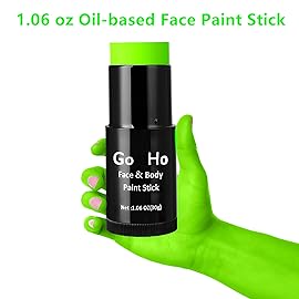 Go Ho Cream-Blendable Light Green Face Paint Stick (1.06 Oz),Full-coverage Light Green Body Paint Stick for Halloween Cosplay SFX Makeup,Waterproof,St Patricks Day Accessories