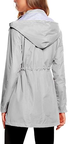 Miniatura 5 de Chaqueta Zhenwei impermeable, ligera, con capucha, uso activo, para exteriores, forrada para lluvia, larga, S-XXL, para mujer