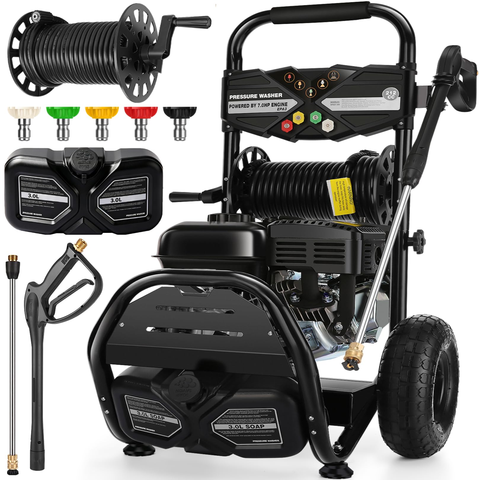 Professional 4200PSI 4GPM 212CC with 33FT Hose Reel
