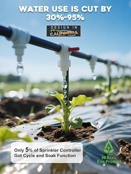 Smart Sprinklers Controller 2.4GHz WiFi, Irrigation Controller Easy Use App Enabled, 8 Zones + 16 Plans, Save Water Auto Skip Rain, Freeze & Wind, 10 Minutes Install
