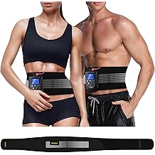 DOMAS Ab Belt EMS Abs Stimulator Muscle Toner, Electronic Abdominal Toning Belt, Portable Stomach Workout Training Device for Men and Women