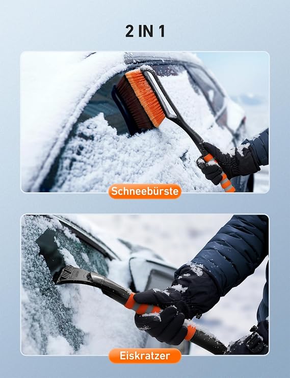 AstroAI Car Ice Scraper with Broom Snow Brush Removable 68 cm Long