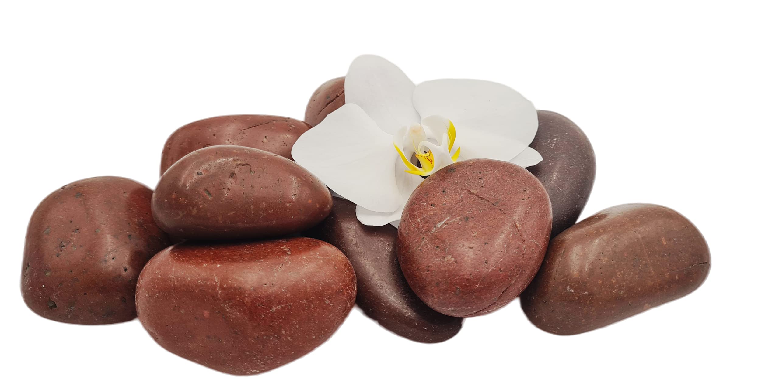 Galets décoratifs polis rouges 20 kg I Gravier brillant 30-50 mm Grands galets décoratifs pour jardin, étang de jardin, gravier décoratif de jardin
