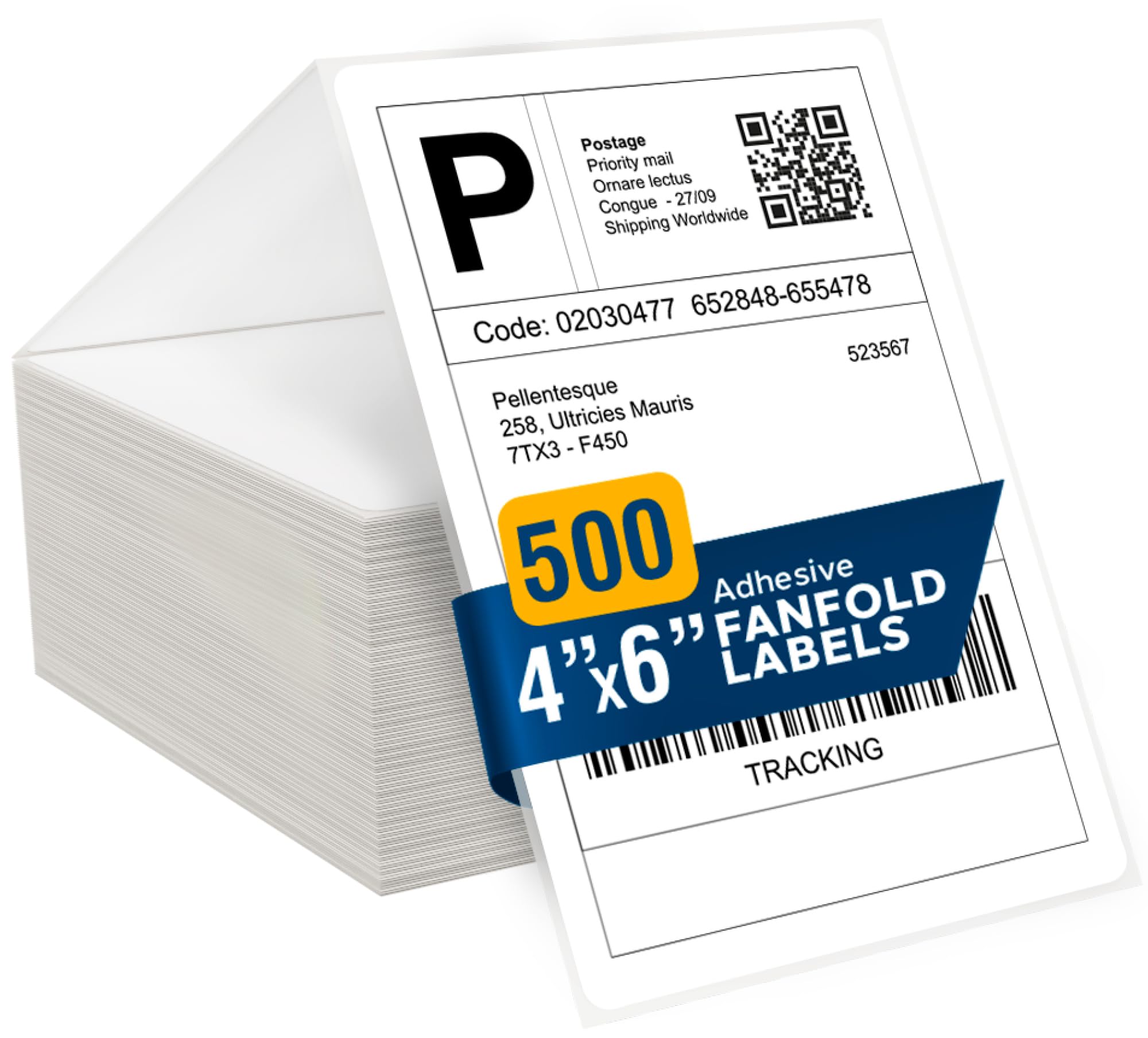 LabelMe Thermal Labels - 4x6 Fanfold Shipping Labels - 500 Labels for USPS, FedEx, UPS