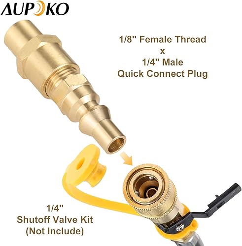 Miniatura 4 de Aupoko Adaptador de conexión rápida RV de 1/4 de pulgada, adaptador de conversión de desconexión rápida de propano de repuesto para parrilla de gas
