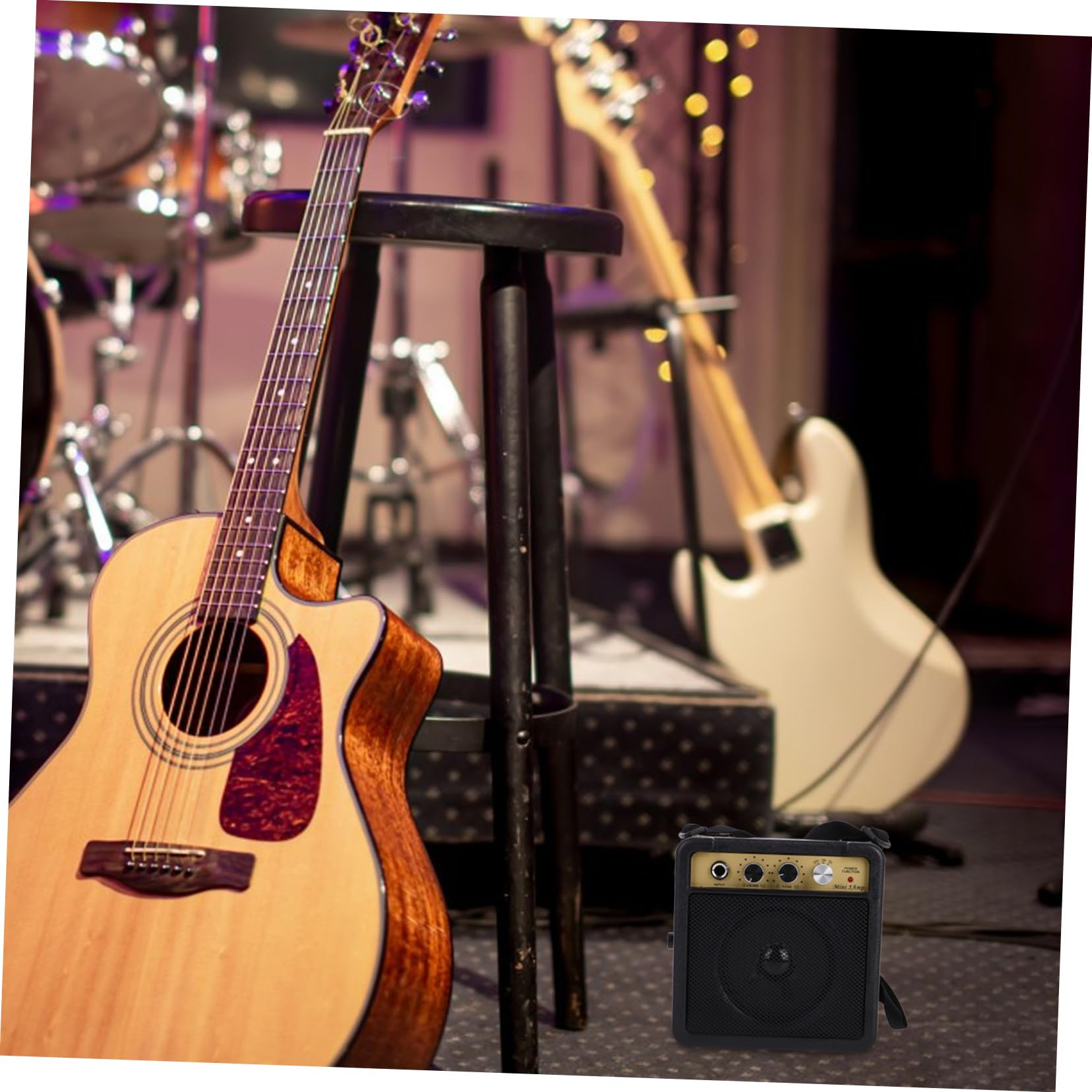 Amplificador de Guitarra Eléctrica Mini 5w Negro de Plástico
