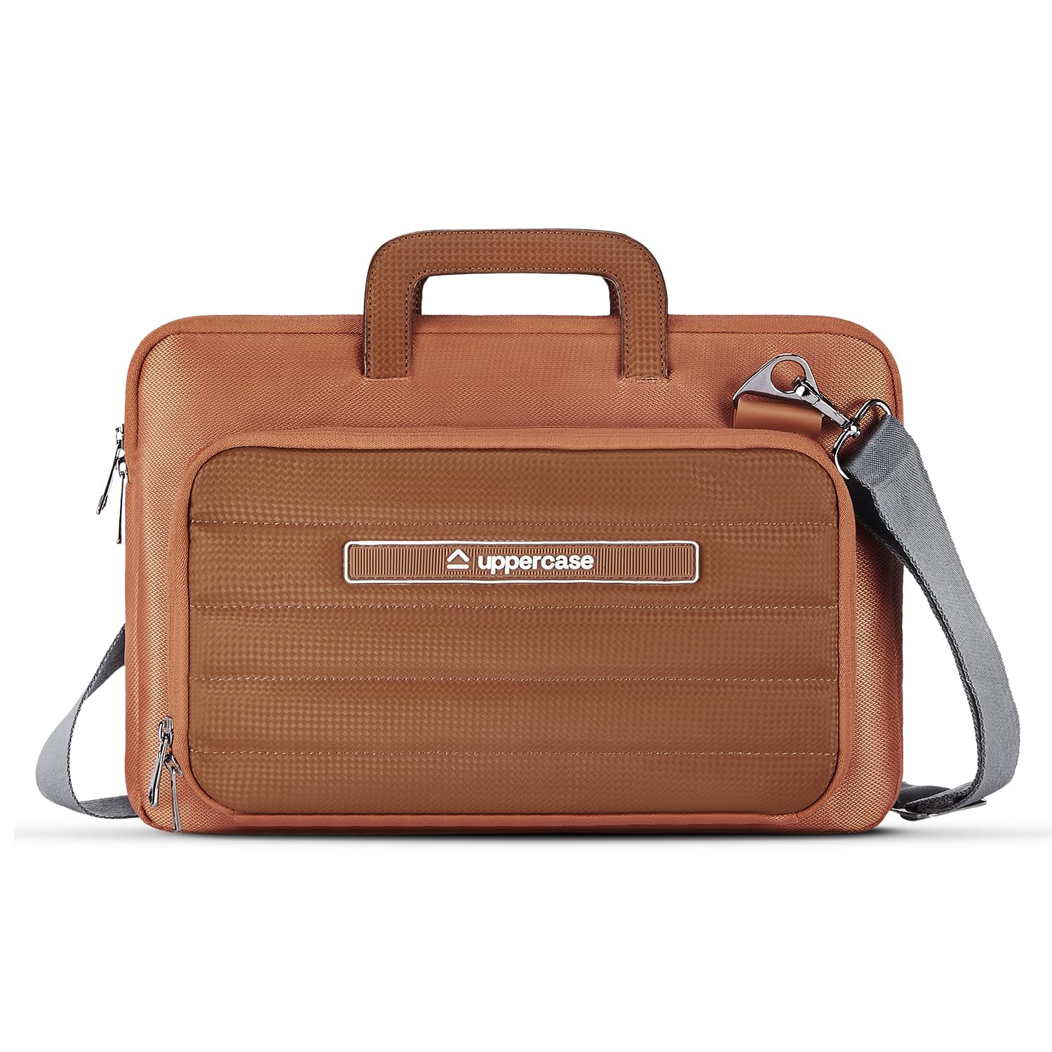uppercase Node Laptop Sleeve, Multi-Textured Quilted Design, Quick Access Pocket, Trolley Sleeve, Slide-in Handle & Detachable Shoulder Strap, Ideal for Men & Women | Office & Travel