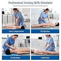 Vista 4 de KDJFS Maniquí de entrenamiento de enfermería, maniquí médico para entrenamiento de cuidado del paciente con genitales intercambiables y módulos