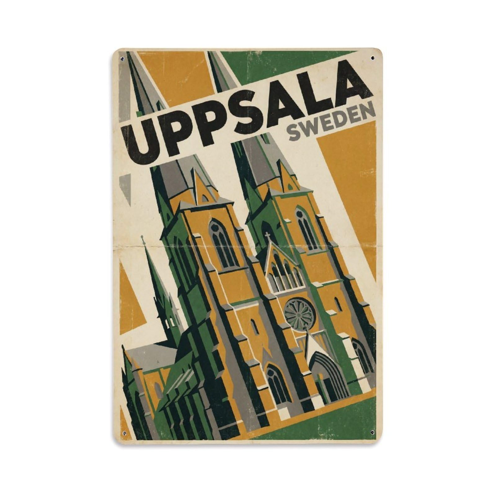 Retro Sweden Uppsala Travel Metal Tin Sign