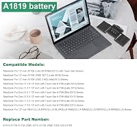 ASUNCELL A1706 A1819 Laptop Akkumulátor MacBook Pro 13" Touch Bar (2016-2017) Modellekhez - 49.2Wh, 11.4V, 6 Cellás Csereakku 3