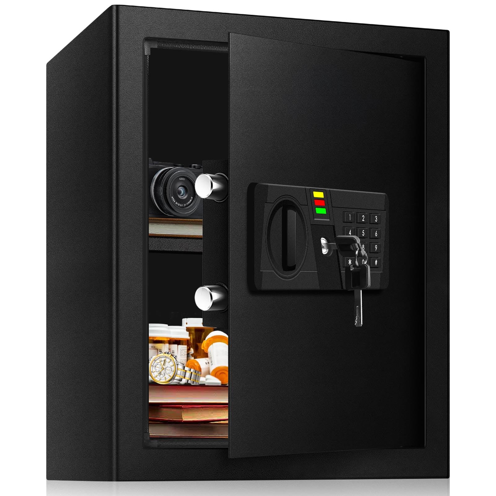 Amazon.co.jp: AltiKeep 金庫 家庭用 60L テンキー式 電子金庫 耐火 