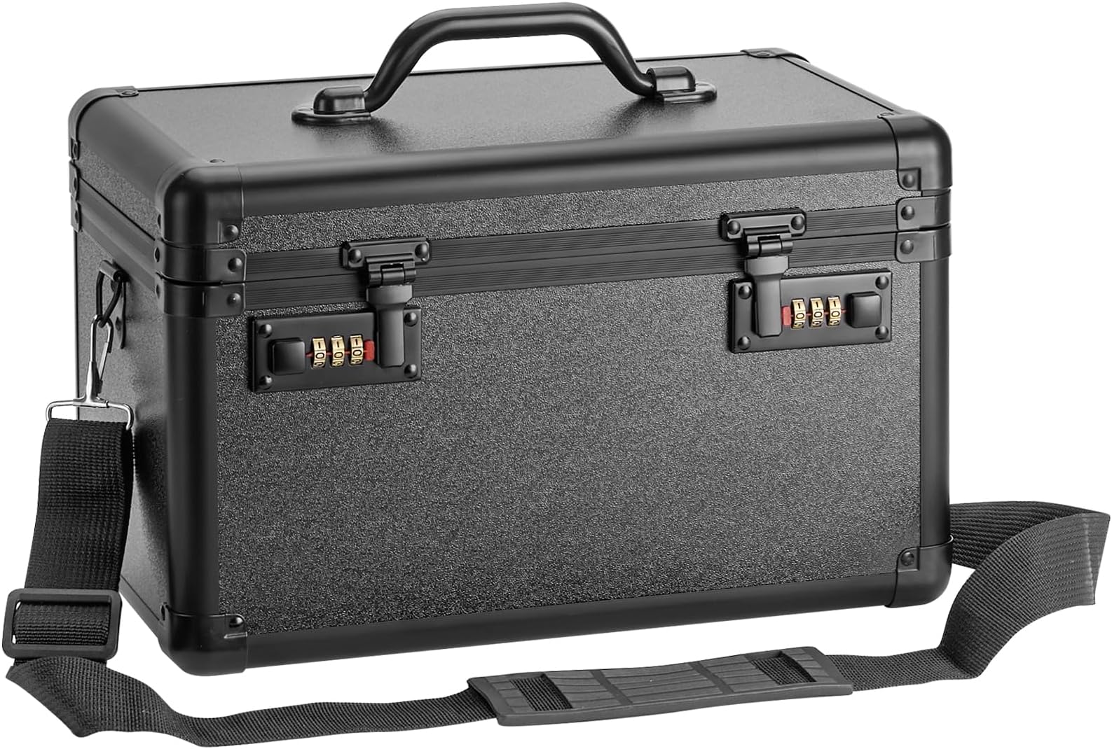 - Large Lock Box - 15.1x8.7x9.4 Inch Lockable Security Storage Case with Combination Lock, Locking Medicine Box for Personal Items, Passports and Pills, Lockbox for Home Office, Black