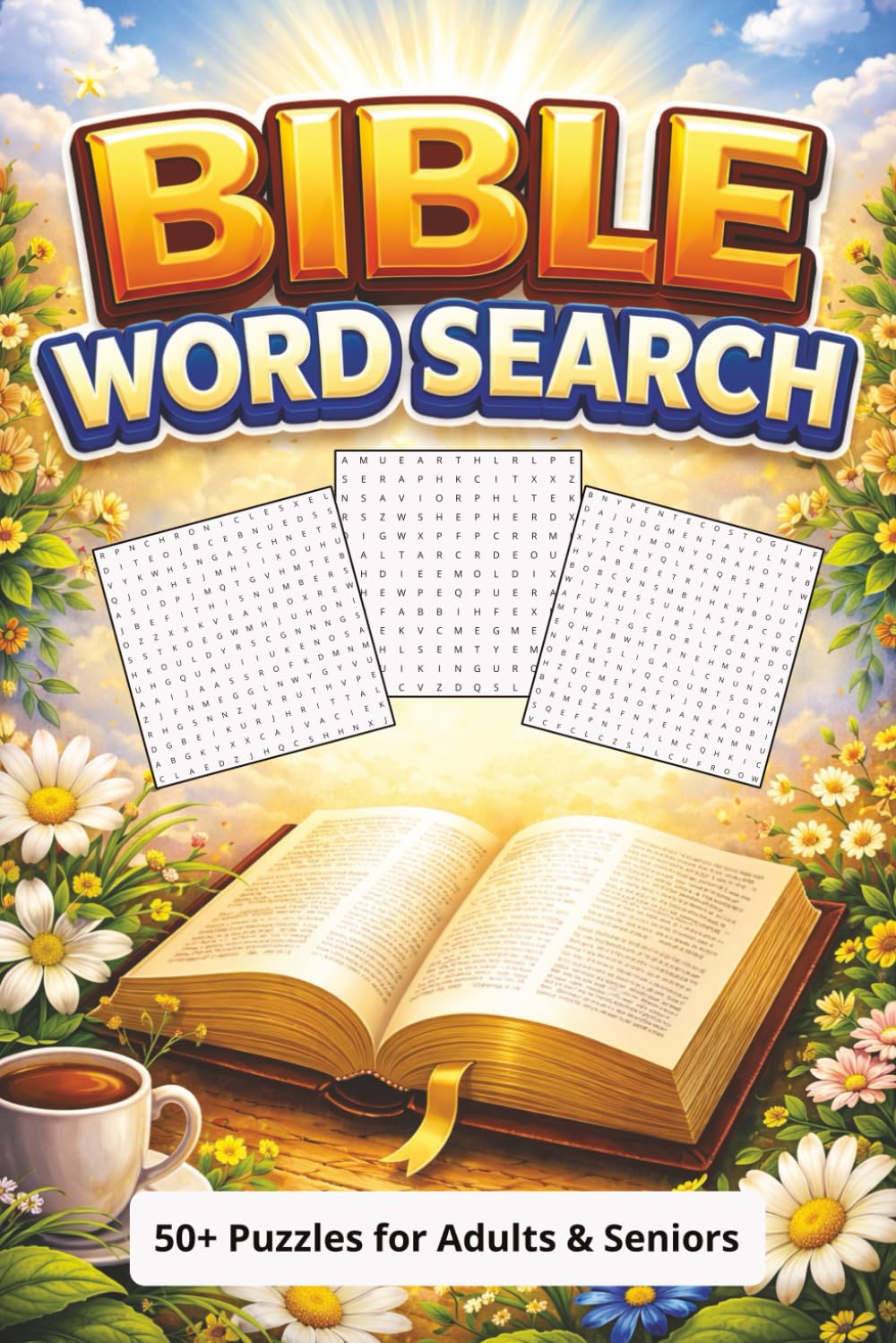 Bible Word Search Puzzle Book: Word Searches with Easy to Reach Print about the Bible, Scripture, Jesus and More | 6x9 inches, 110 pages | 50+ Puzzles ... Gift for Vacations, Holidays and Free Times