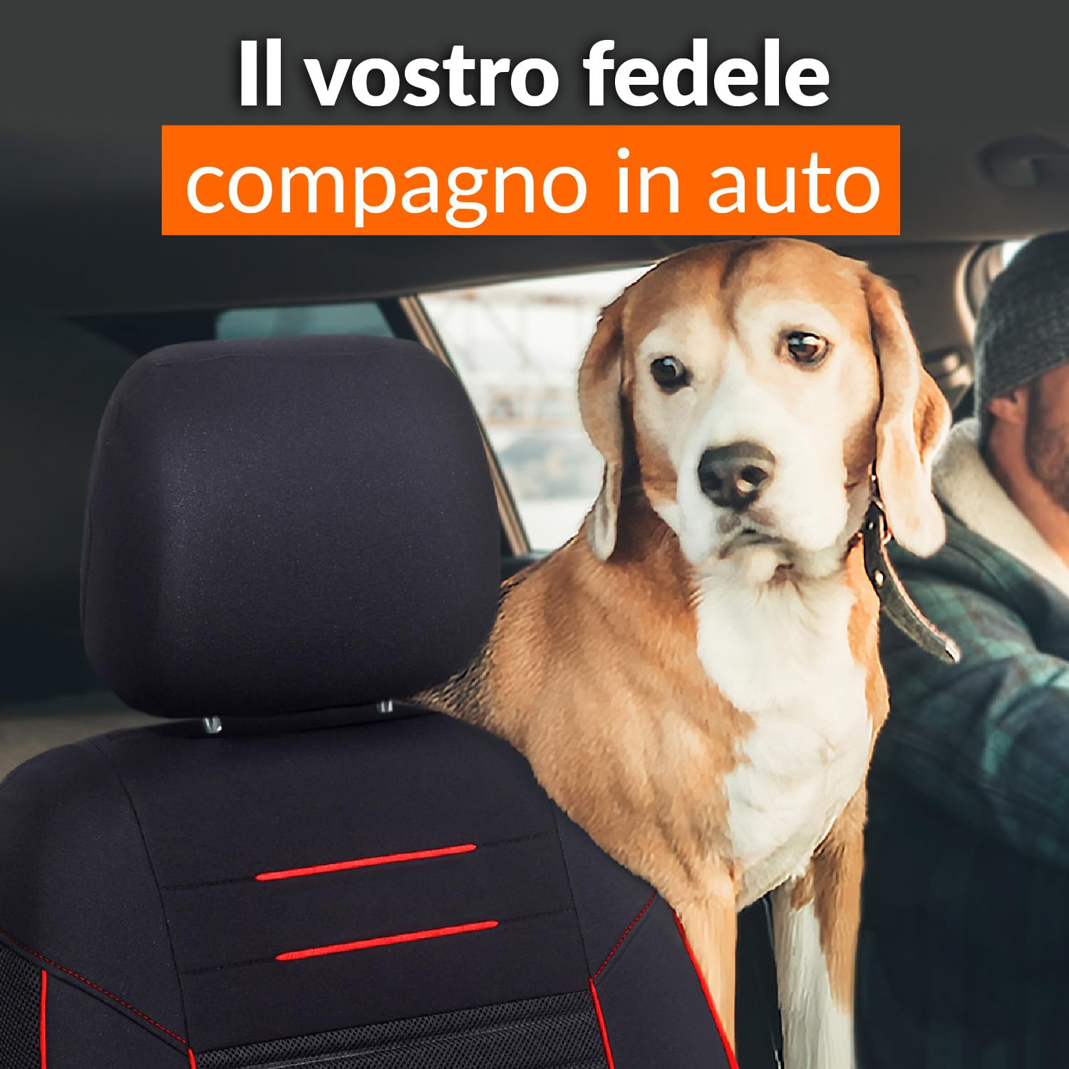 Upgrade4cars Coprisedili Auto Rosso Nero Anteriore Universali | Set Copri-Sedile Universale per Guidatore e Passeggero | Accessori Auto Interno