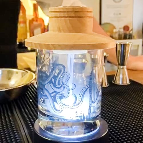 Miniatura 5 de Cocktail Smoker - Juego de bebidas ahumadas para chimeneas antiguas para cócteles, vino, whisky y bourbon – Accesorios de cristal para ahumar