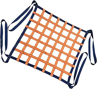 Flat Nylon Cargo Lifting Net - Safety Lifting Net Straps, Cargo Lifting Net, Truck Bed Cargo Net, Cargo Lifting Bag, Bungee Cargo Net, Material Handling Straps, Load 0.3-3.5Ton, Orange (Size : 2 X 2M