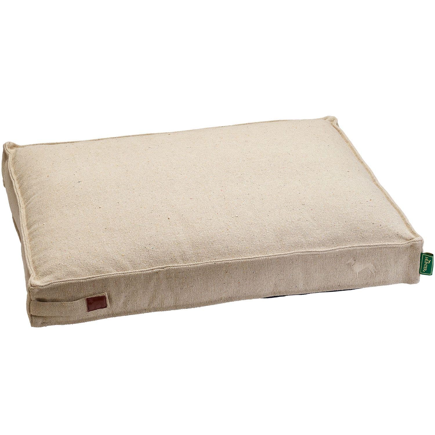 HUNTER Hundekissen Belluno, Farbe: Creme, mit robustem Strukturstoff, vorwiegend recycelte Materialien, nachhaltig, rutschhemmend, stilvoll und modern, Größe: 80 x 60 cm