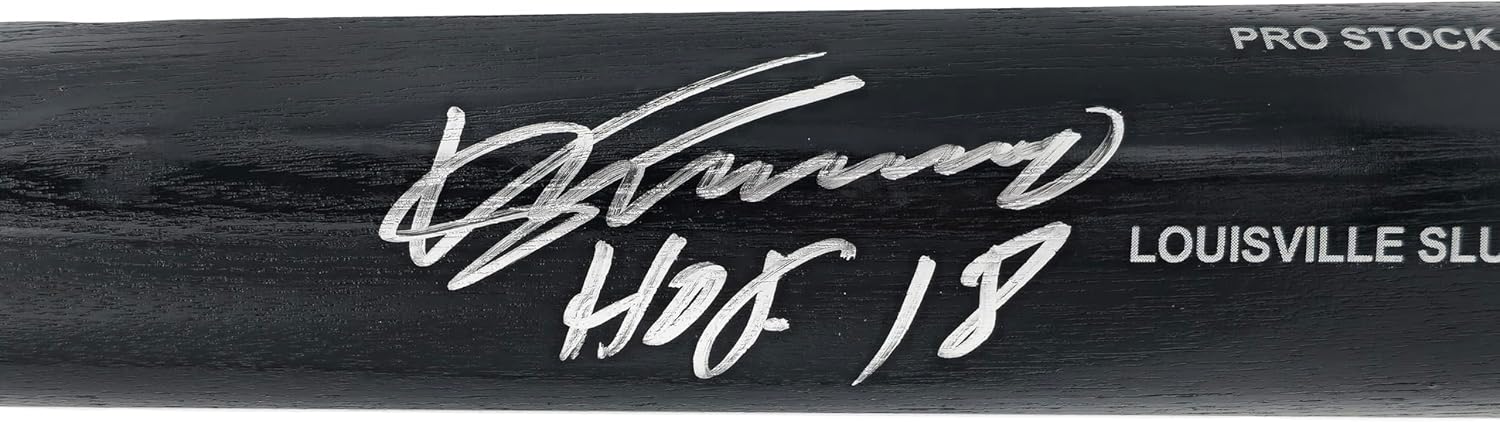 Vladimir Guerrero Sr. Autographed Black LS Baseball Bat Angels "HOF 18" Beckett BAS Witness Stock #229987