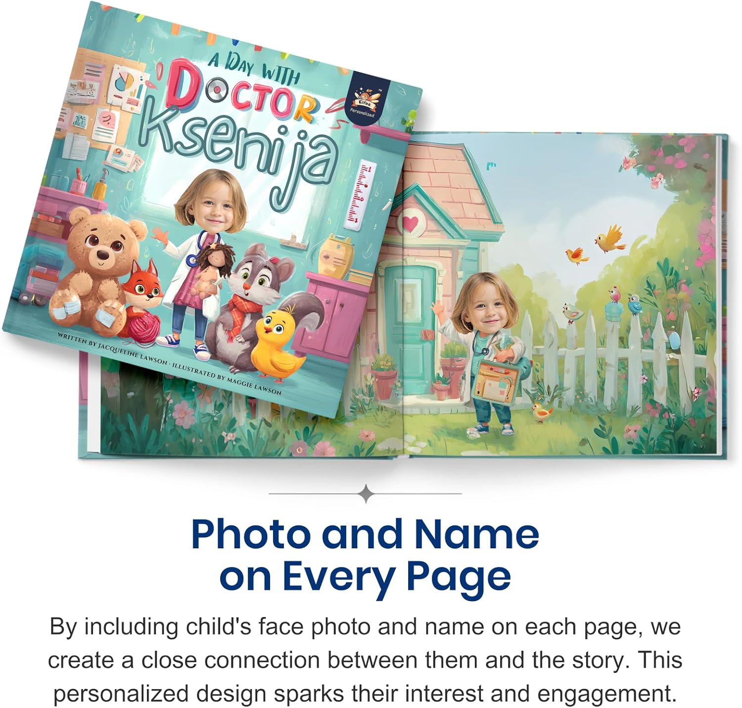 ELFINK Personalized Children Story Books - Doctor Adventure - Customized Name & Photo - Baby Gifts - Children Bedtime Story (Soft Cover)