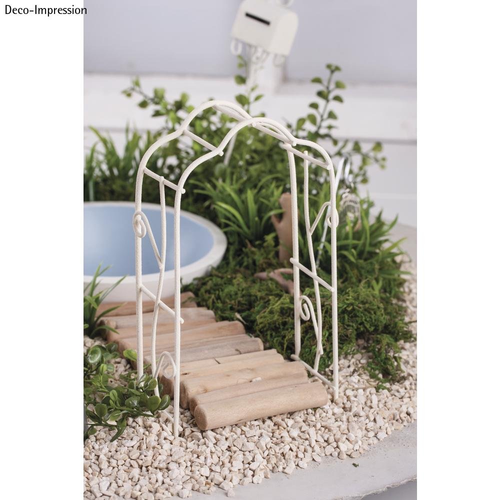 Rayher Arche Miniature Pour Jardin De Poupée – Métal Blanc, 8,2 X 4,1 X 15,5 Cm, Décoration Pour Modélisme, Printemps Et été