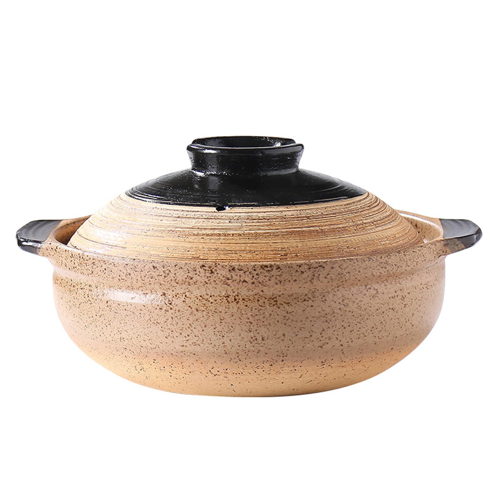 Cazuela de Cerámica Japonesa,Cazuela de Barro,Olla Redonda de Barro,Cazuela de de cerámica sopas,Olla de cerámica for cocinar,Fácil de Limpiar,para Hacer sopas,cocinar arroz y guisos