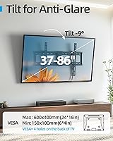 Vista 3 de Tilt TV Wall Mount Fits 16-24" Studs, Holds 37-82" TVs up to 132 lbs, Max VESA 600x400mm - by USX STAR