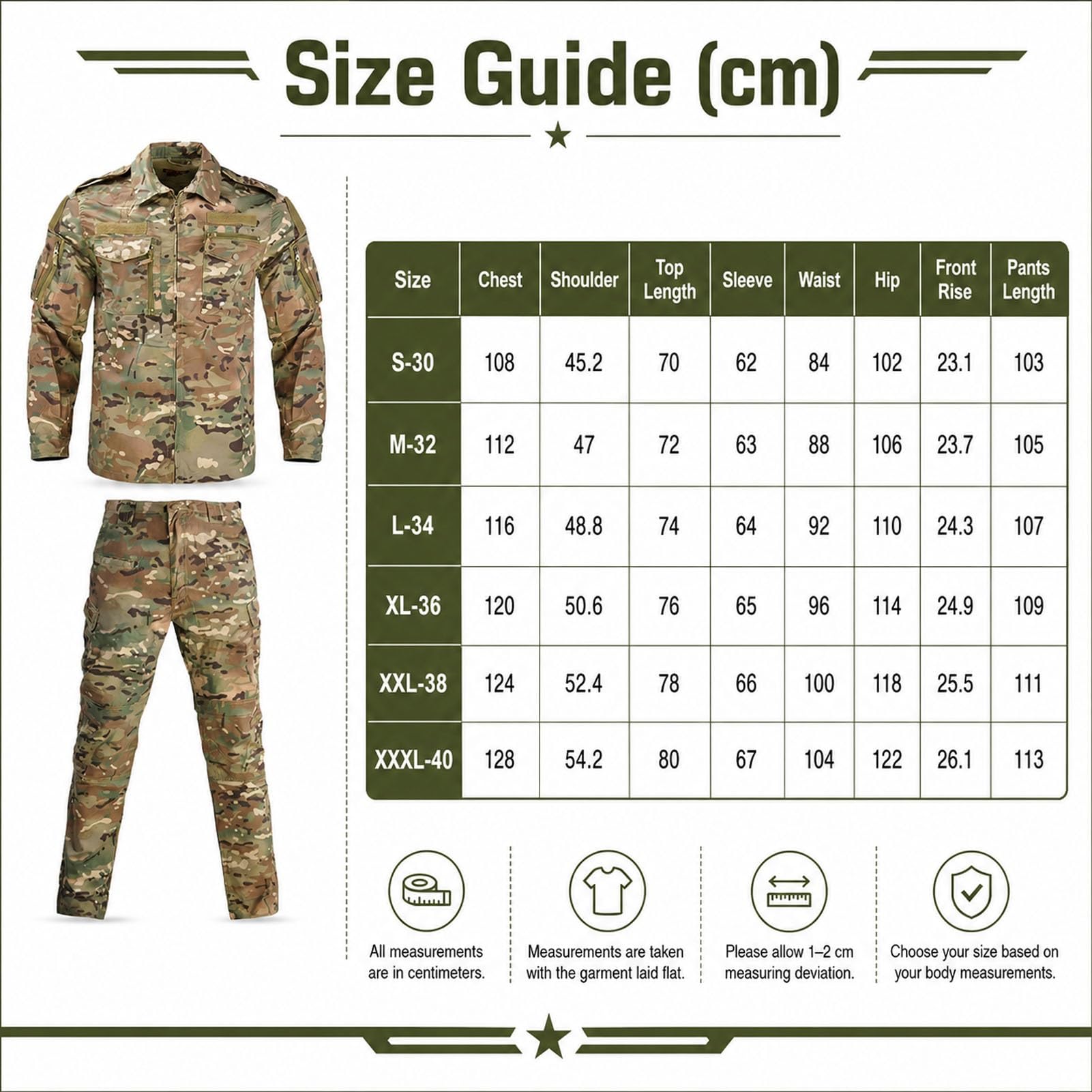 Set da uomo con camicia e pantaloni cargo, a maniche lunghe, per escursionismo, campeggio, lavoro e allenamento