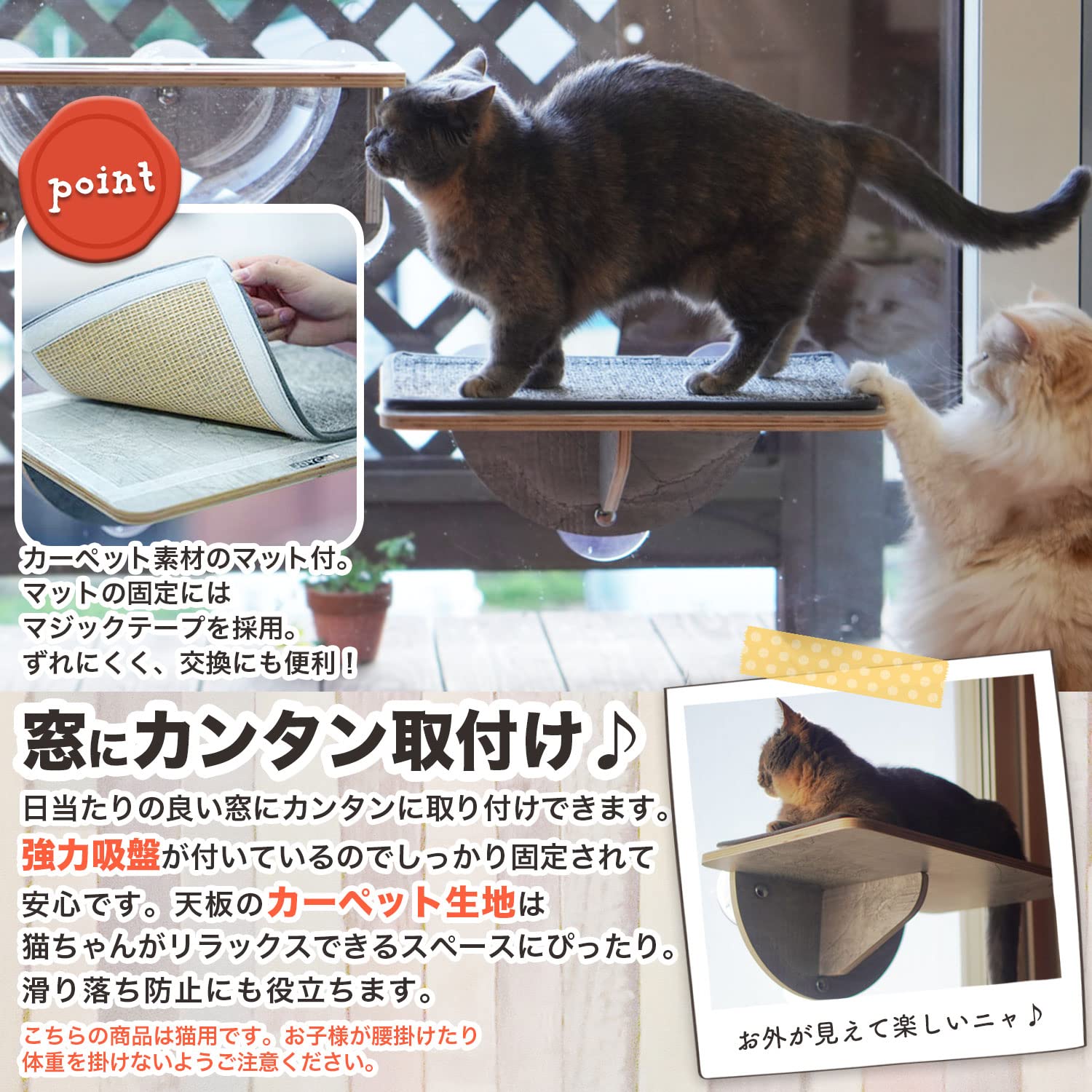 Amazon.co.jp: m.tivance 猫 吸盤 キャットステップ スケルトン