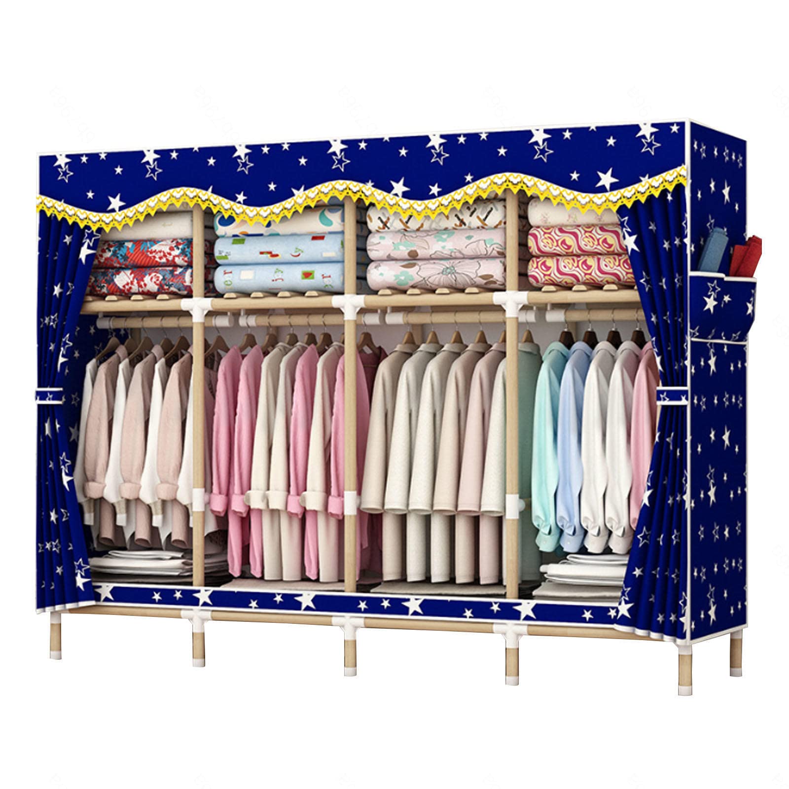 Organisateur de rangement pour placard robuste avec poches et penderie solide C-168 x