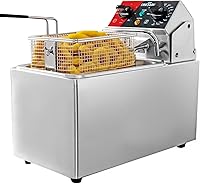 Vista 7 de CROSSON Freidora eléctrica de doble tanque de 20 libras con cabezal giratorio, temporizador de 30 minutos, tanque de aceite extraíble de acero