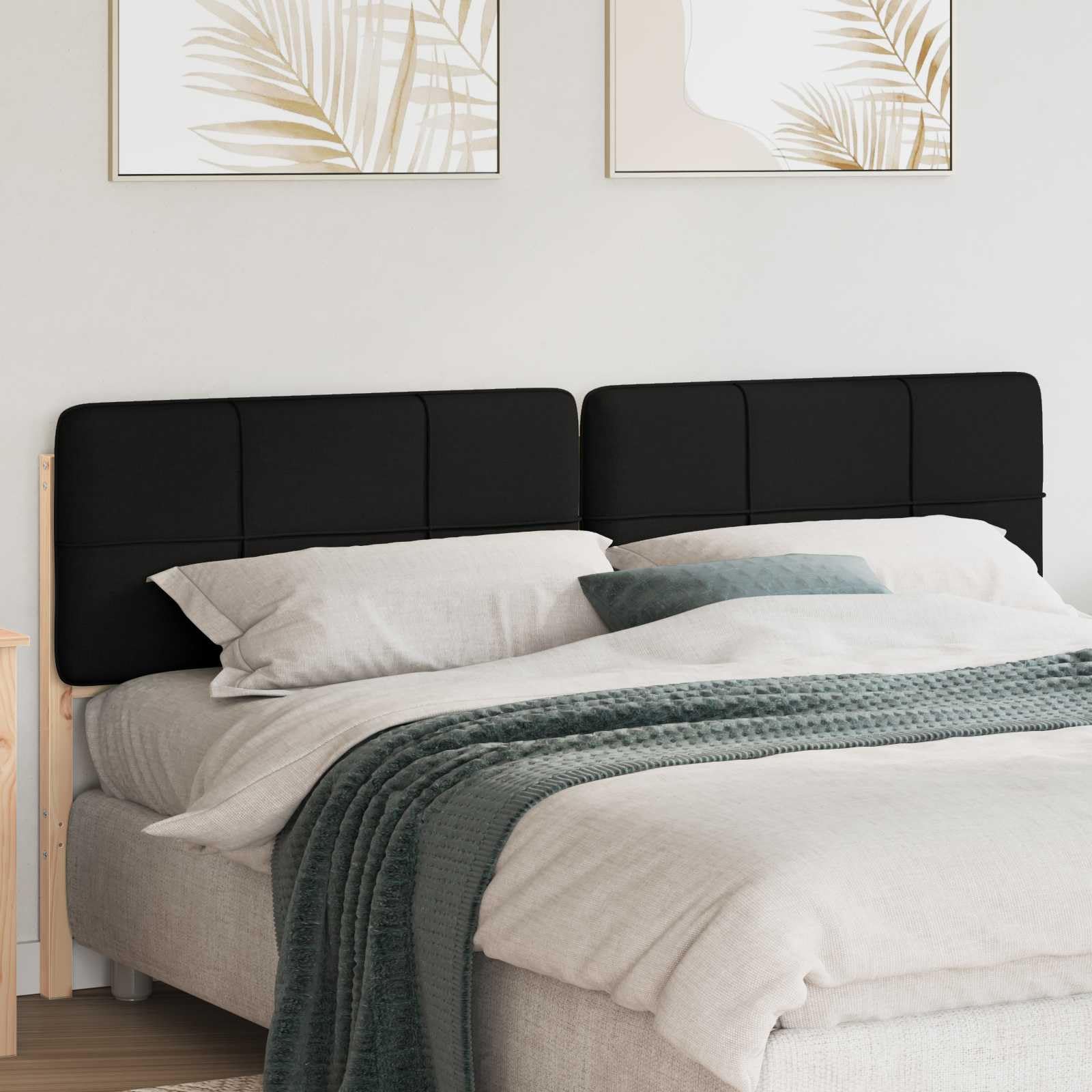 vidaXL Tête de lit capitonnée Marron et Noir 180 cm Pin Massif, Têtière élégante, rectangulaire, Design Moderne rembourré, Accessoire Robuste, améliore Votre Espace Sommeil