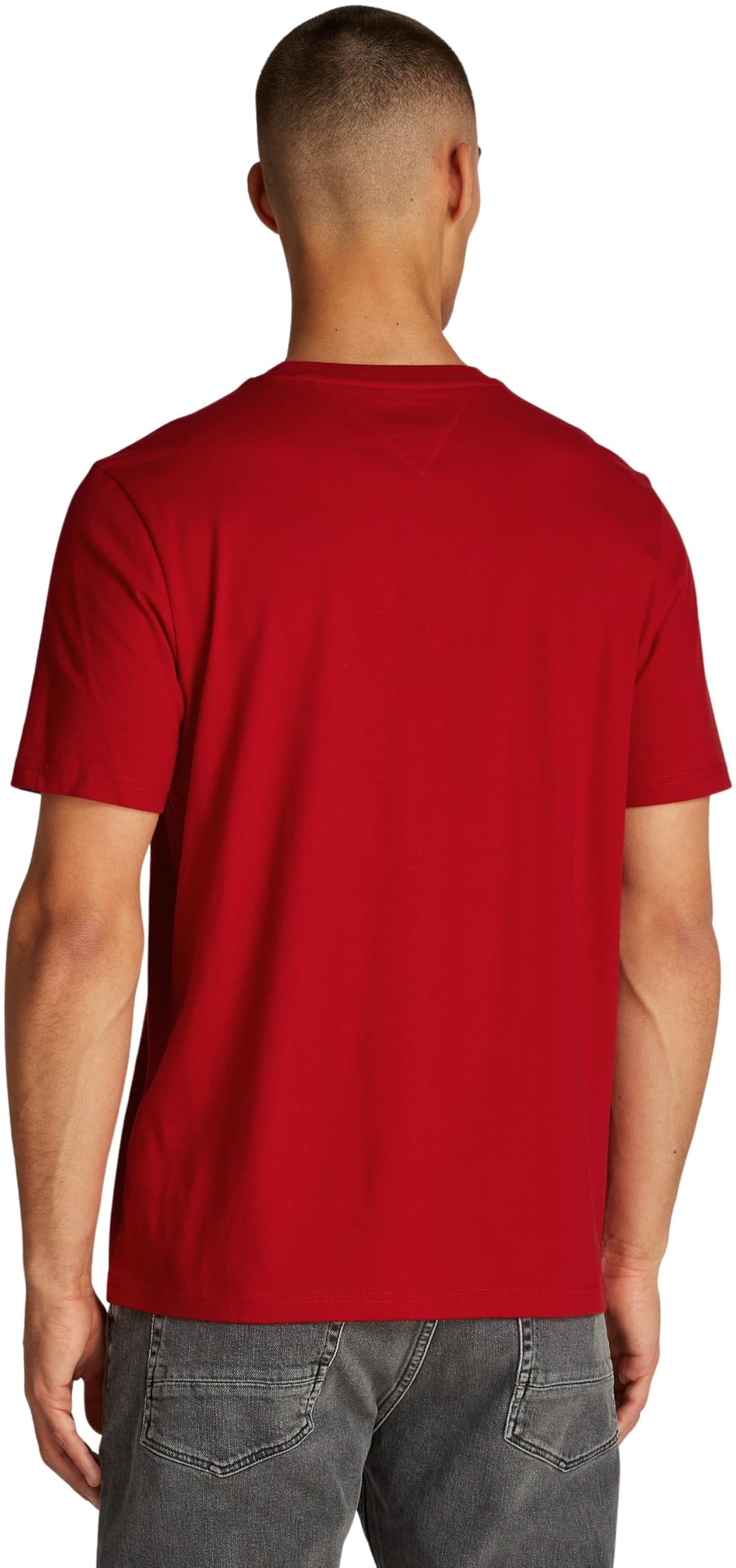 Tommy Hilfiger Herren T-Shirt Kurzarm mit Branding, Mehrfarbig (Medium Red), S – Ansicht 2