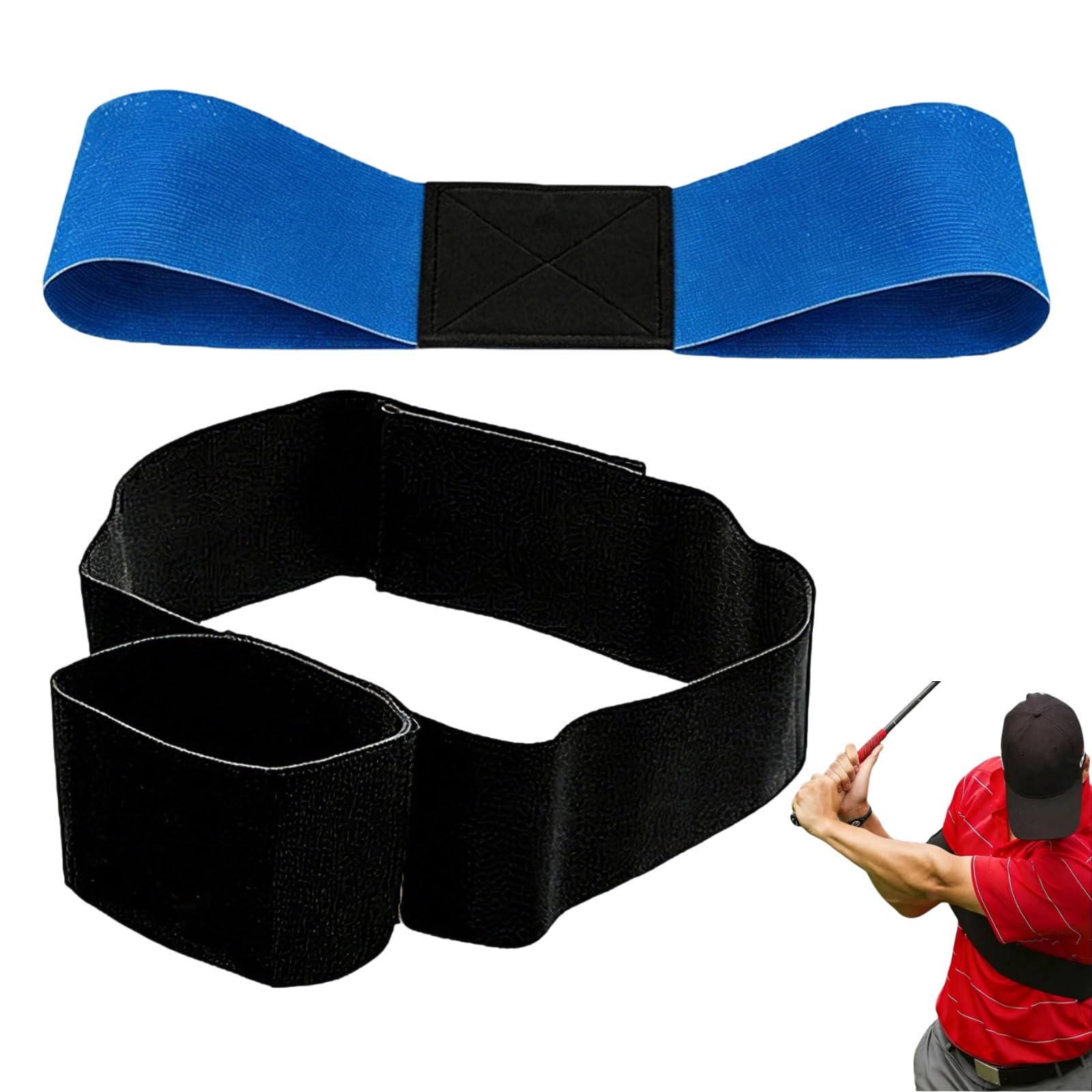 HUILATE 2Pcs Trs Slider Golf Aid, Golf Training Aids, Swing Sync Golfs Trainer, Nylon Material Adjustable Corrective Arm Straps Suitable for Home Workouts Court Training Beginners of All Genders