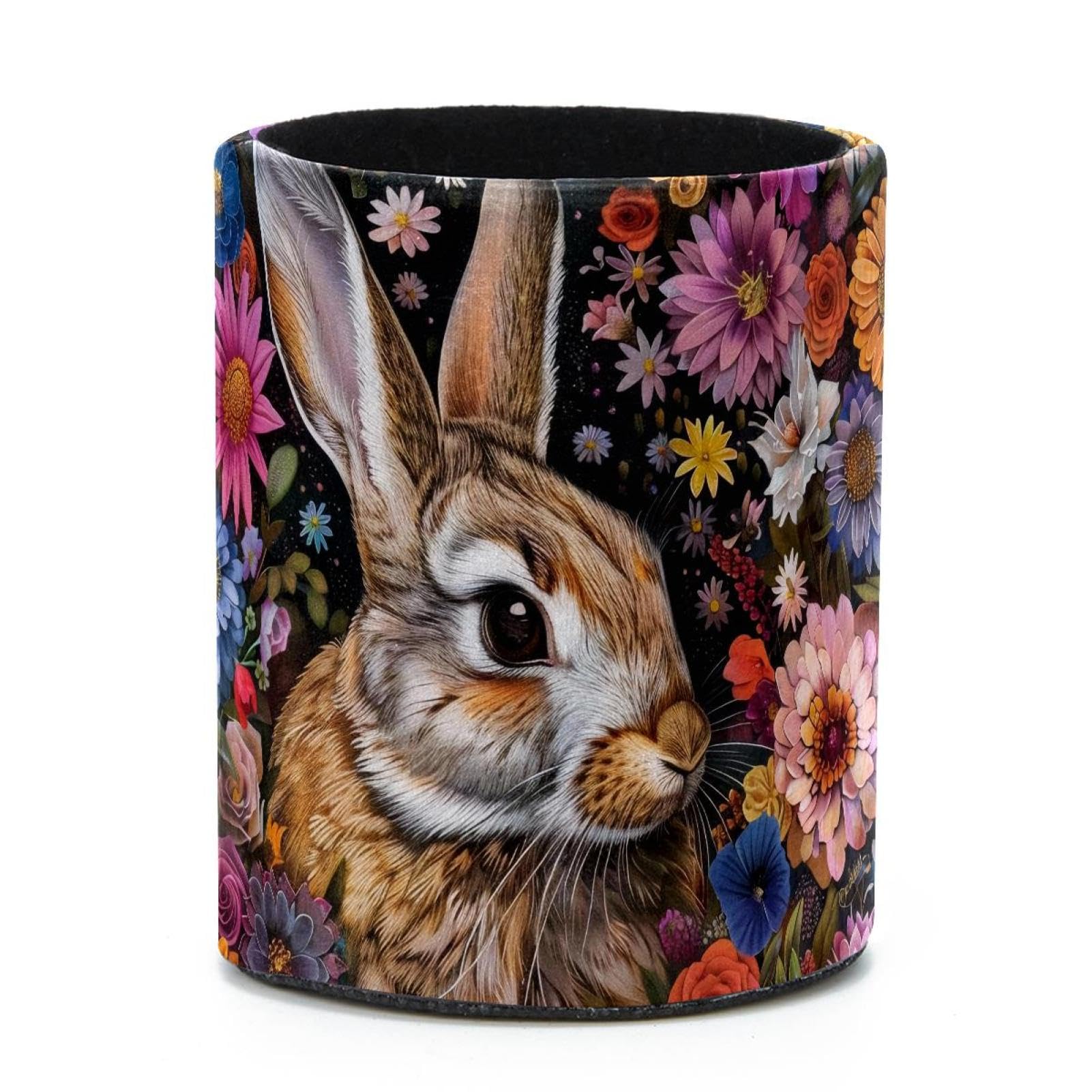 VAPOKF Round Pencil Holders for Desk, Rabbit and Flower Pen Holders Pen Pot Makeup Brushes Storage Desktop Stationery Supplies Organiser for Home Office