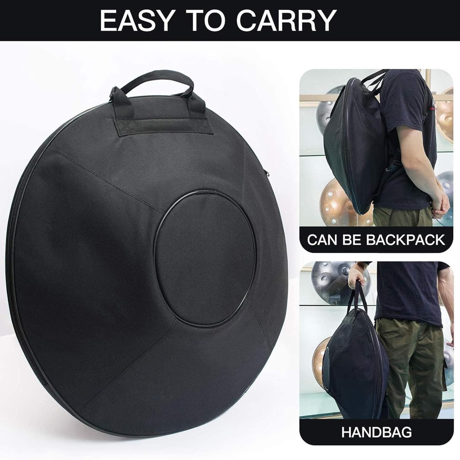 Handpan Tambour à main en acier 55,9 cm D mineur 17 notes, accordage sans limites, points de contact sensibles, parfait pour divers paramètres, y compris les spectacles de rue, les écoles (17)