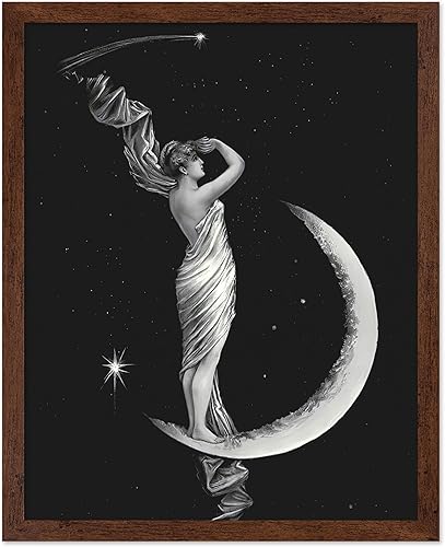 Miniatura 9 de Poster Master Vintage Alcanzando la Luna Póster - Impresión Retro de Luna Creciente - Arte Celestial de Pared - Regalo para Hombres y Mujeres -