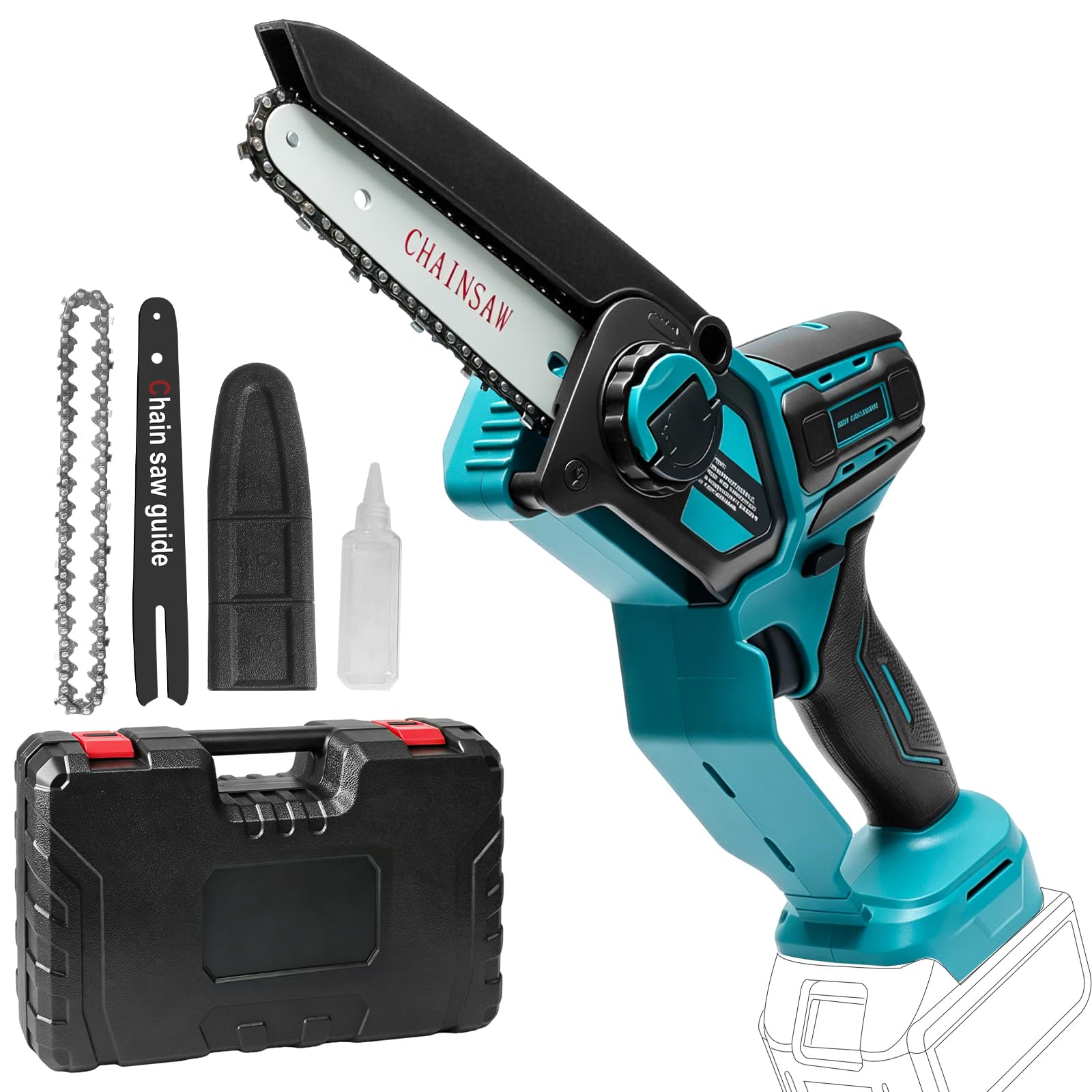QUPERR 6/8 Inch Cordless Chainsaw Compatible with Makita 18V Battery