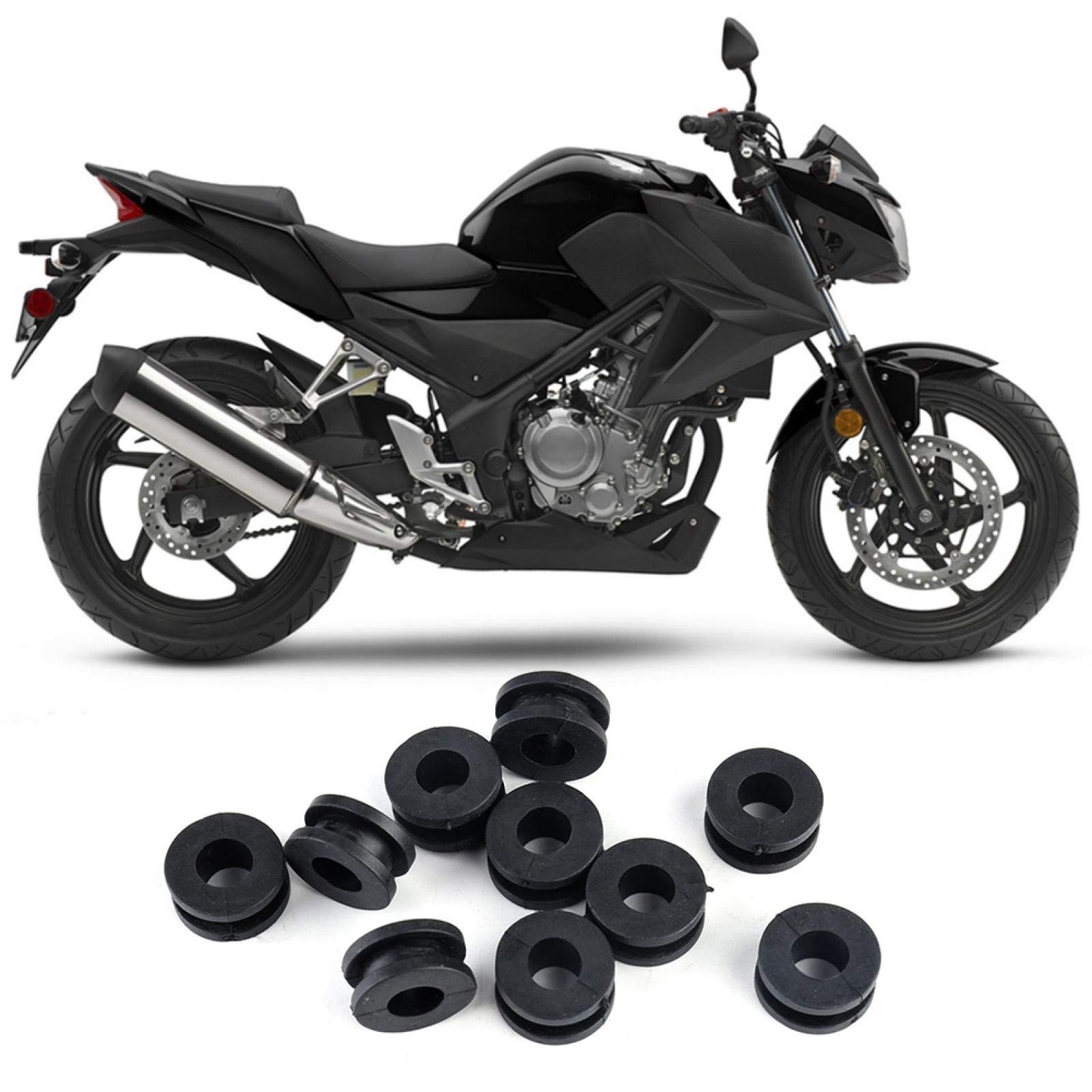 Rondelle per moto, rondelle per carenatura, anello di tenuta in gomma, kit anello di tenuta in gomma, rondelle per carenatura moto, 10 pezzi di rondelle in gomma per moto con rondelle adatte per Suzuk